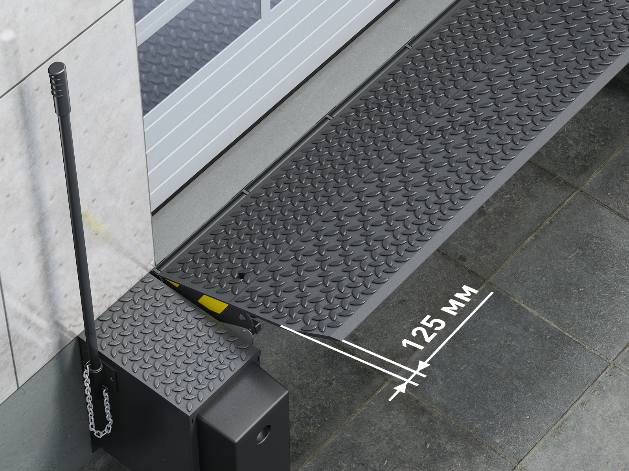 Поворотная и выдвижная аппарель со скосами (2х125мм)