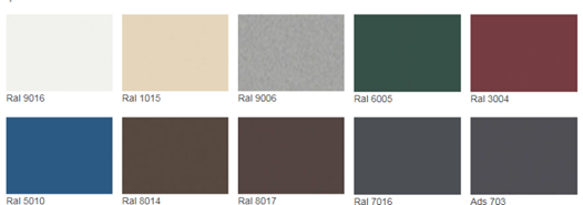10 стандартных цветов по карте RAL;